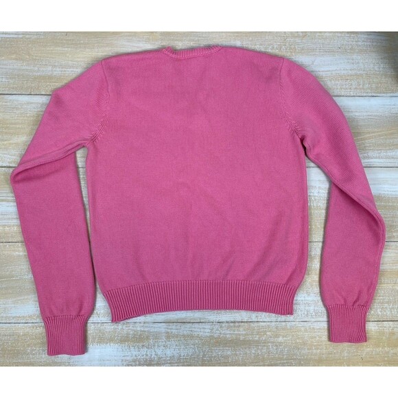 Vintage RALPH LAUREN SPORT Long Sleeve Pink Cotton V-neck Sweater Women’s L - Picture 7 of 7